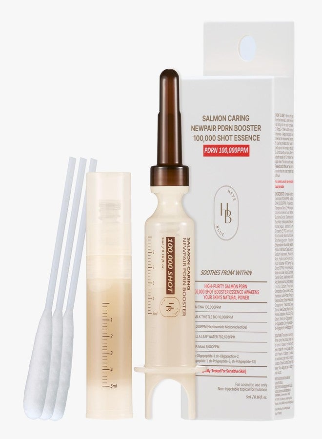 HEVEBLUE Salmon Caring Centella New Pair PDRN Booster 100,000 Shot Essence (1ea) - Salmon PDRN, Restore and Rejuvenate, Refine Skin Texture, Low Irritation, Korean Skincare, K-Beauty - Image 2